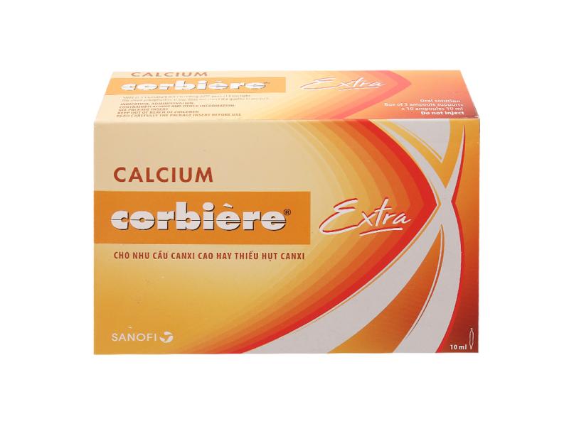 Dung dịch uống Calcium Corbière Extra Sanofi bổ sung canxi, hỗ trợ điều trị loãng xương (3 vỉ x 10 ống x 10ml)