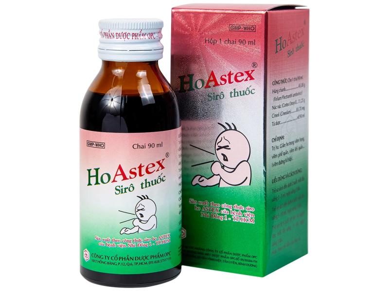 Siro HoAstex OPC điều trị ho, giảm ho trong viêm họng, viêm phế quản (90ml)