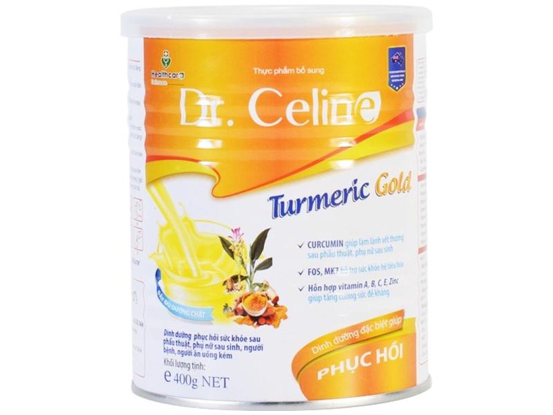 Sữa Nghệ Tumeric Gold Dr. Celine giảm đau dạ dày - tá tràng, chống oxy hóa, thải độc đẹp da (400g)