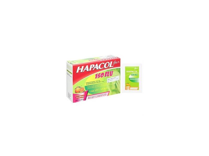 Thuốc cốm sủi bọt Hapacol 150 Flu trị triệu chứng cảm sốt, sổ mũi (24 gói x 1.5g)