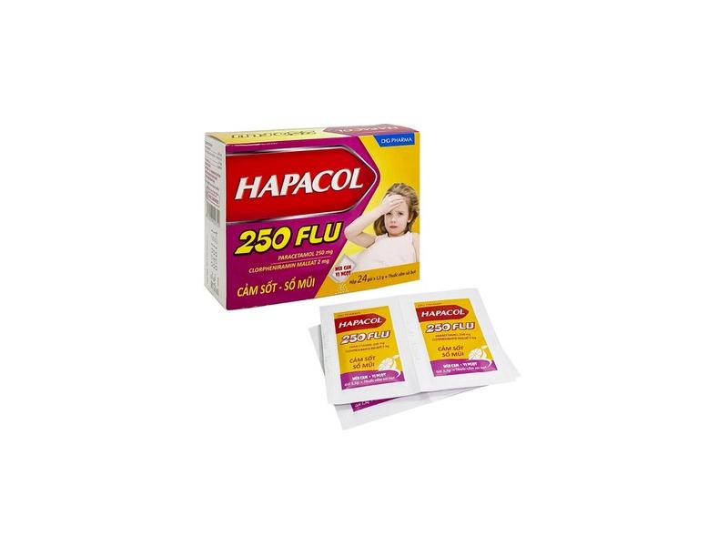 Thuốc Hapacol 250 Flu DHG giảm đau, hạ sốt, kháng viêm (1,5g x 24 gói)